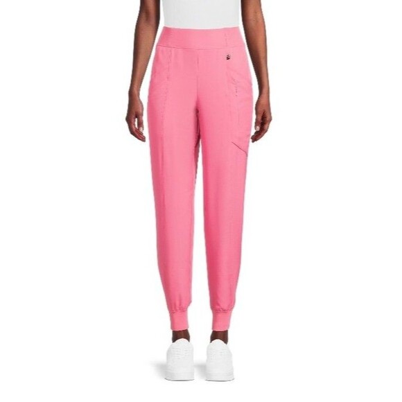 Ladies Climate Right by CuddlDuds Pink Anti-Bacterial 7 Pocket Jogger Scrubs Med - Picture 1 of 8